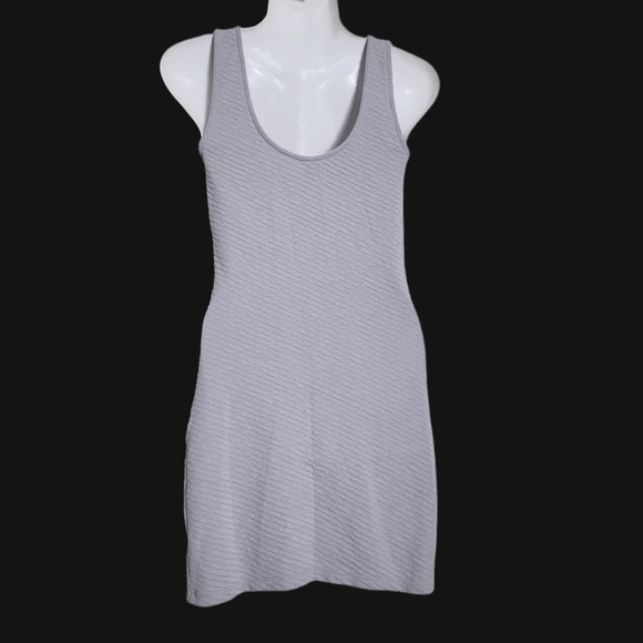 Free People Sleeveless Gray Ribbed Knit Mini Dress Size Small Petite - Picture 3 of 6